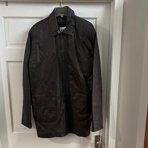 Men's Black King Size Leather Jacket